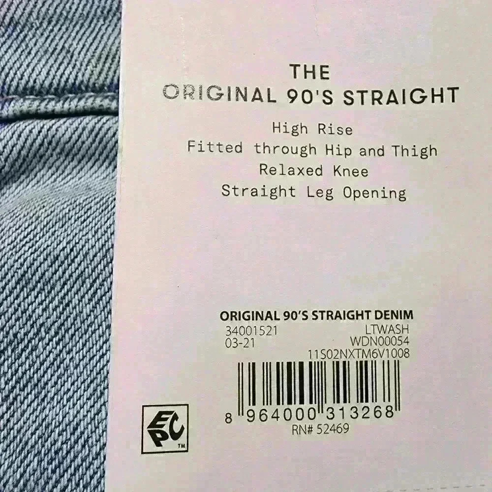 Free Assembly Womens Jeans 14, 16, 20 Original 90'S Denim Straight Leg High Rise - Picture 6 of 12